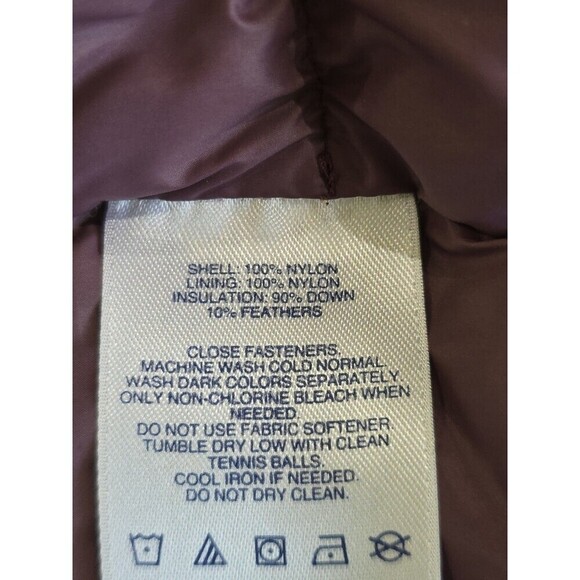 Lands End Puffer Jacket Womens Size Medium Feather Fill Purple Magenta - Picture 7 of 10